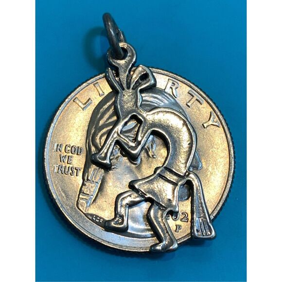 Kokopelli Sterling Silver Jewelry Charm #flute player - Picture 3 of 3